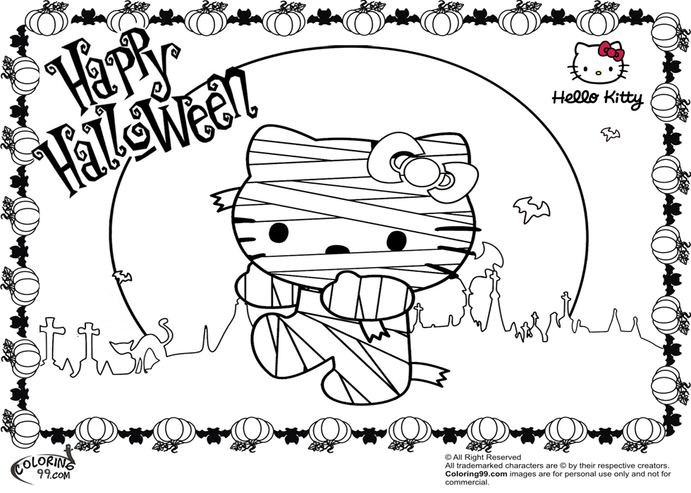 980x700 Hello Kitty Halloween Coloring Pages Team Colors