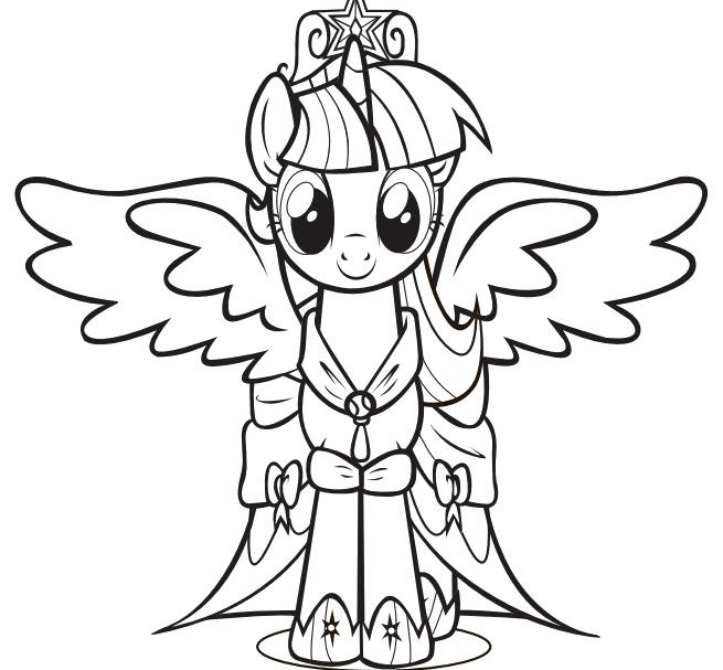 Print The Princess Twilight Sparkle Little Pony Coloring Pages 655x607 Print The Princess Twilight Sparkle Little Pony Coloring Pages