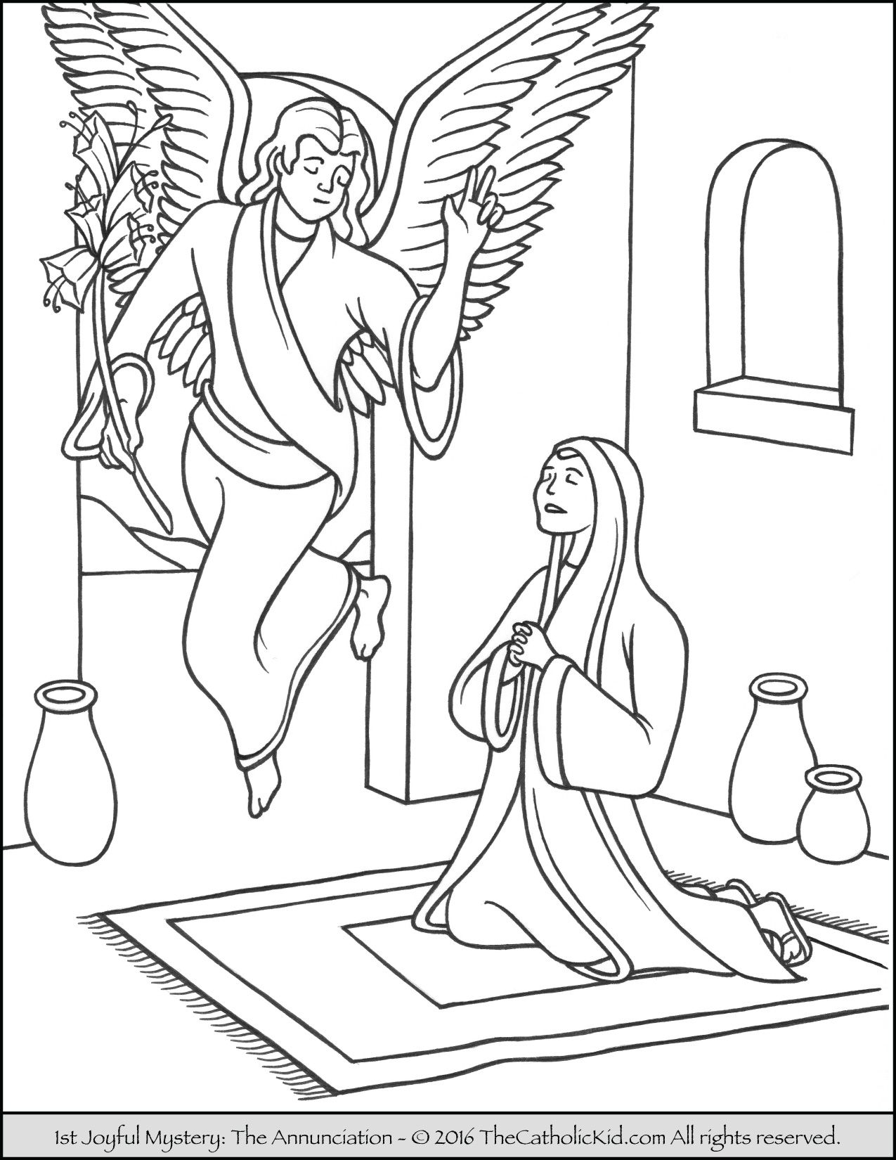 The 1st Joyful Mystery Coloring Page 1275x1650 The 1st Joyful Mystery Coloring Page