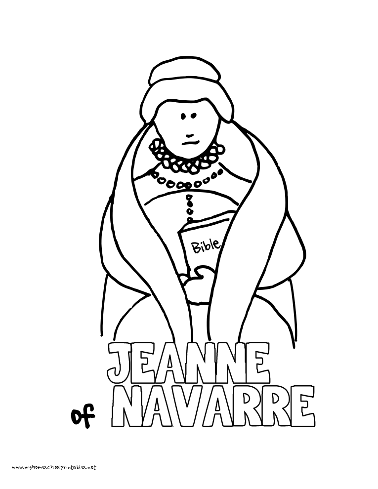 World History Coloring Pages Printables Jeanne Of Navarre 765x990 World History Coloring Pages Printables Jeanne Of Navarre