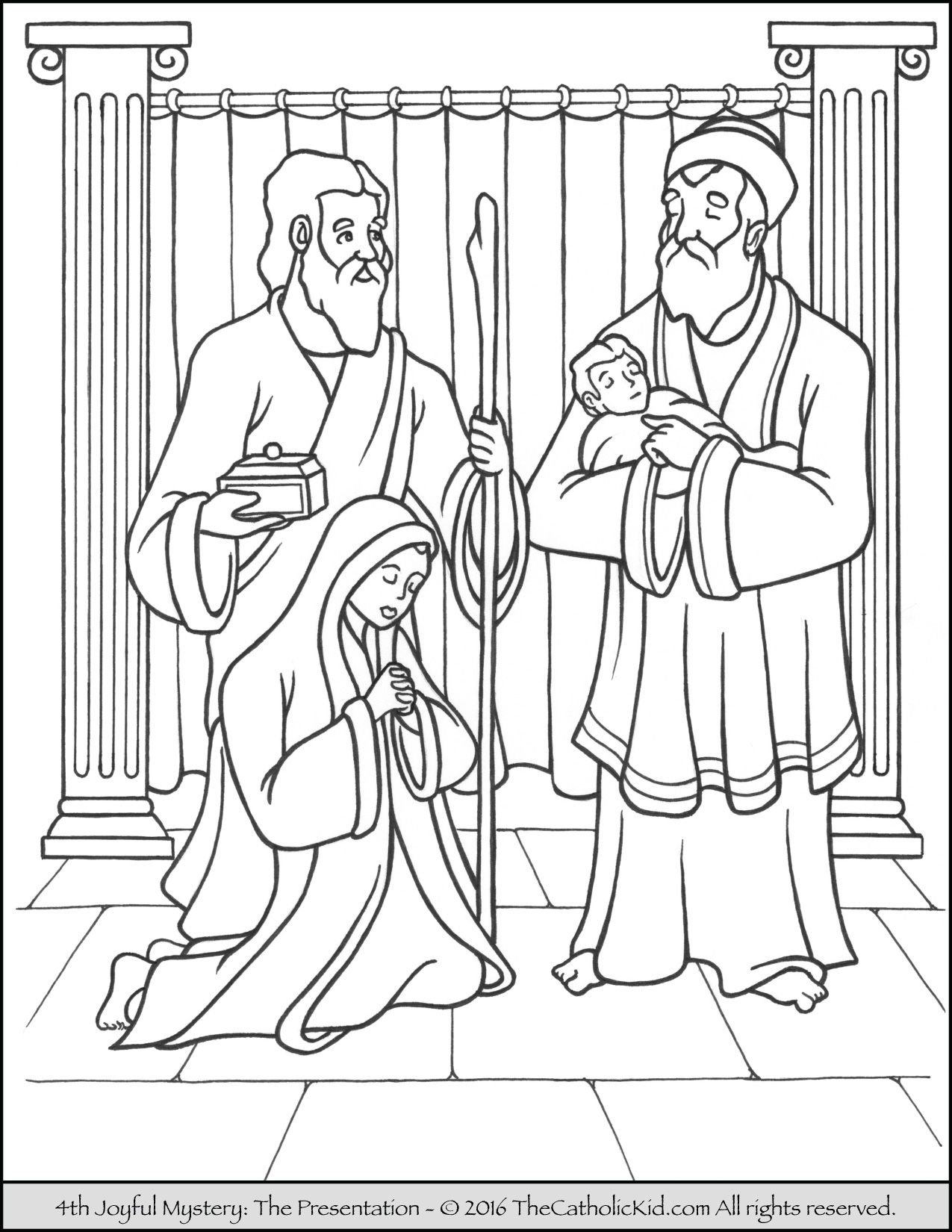 1275x1650 The 4th Joyful Mystery Coloring Page