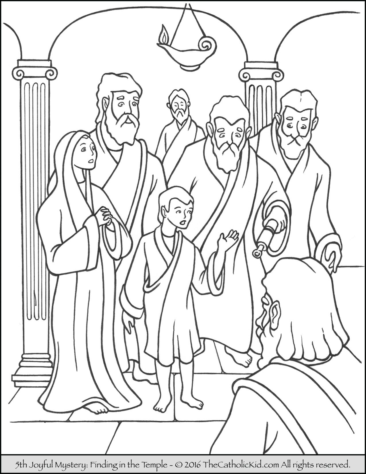 1275x1650 The 5th Joyful Mystery Coloring Page