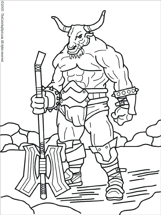 541x720 Minotaur Coloring Pages Mythological Creatures Of The Middle Ages