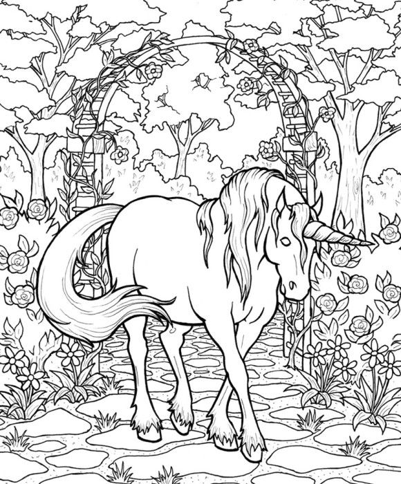 580x700 Mythical Horse Coloring Pages
