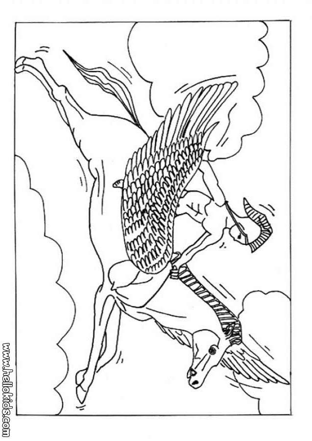 Pegasus, The Flying Horse Of Greek Mythology Coloring Pages 637x900 Pegasus, The Flying Horse Of Greek Mythology Coloring Pages
