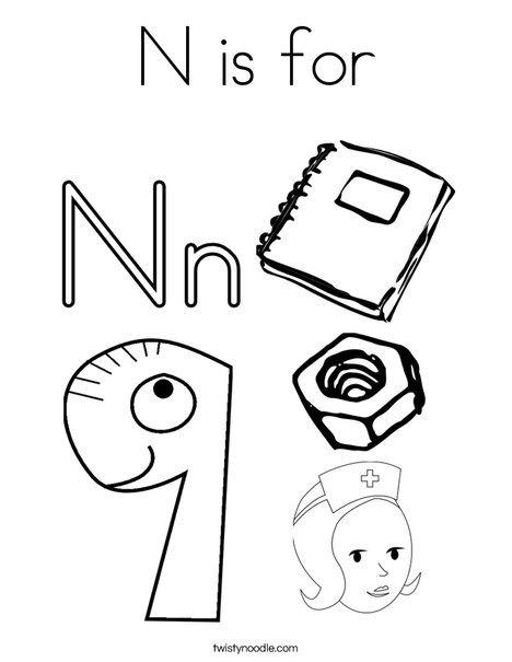 N Is For Coloring Page 468x605 N Is For Coloring Page