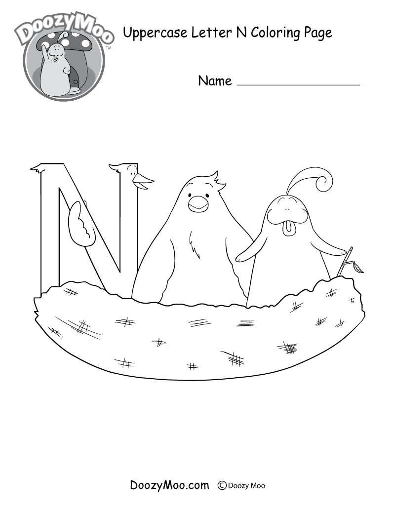 Cute Uppercase Letter N Coloring Page (Free Printable) 800x1035 Cute Uppercase Letter N Coloring Page (Free Printable)
