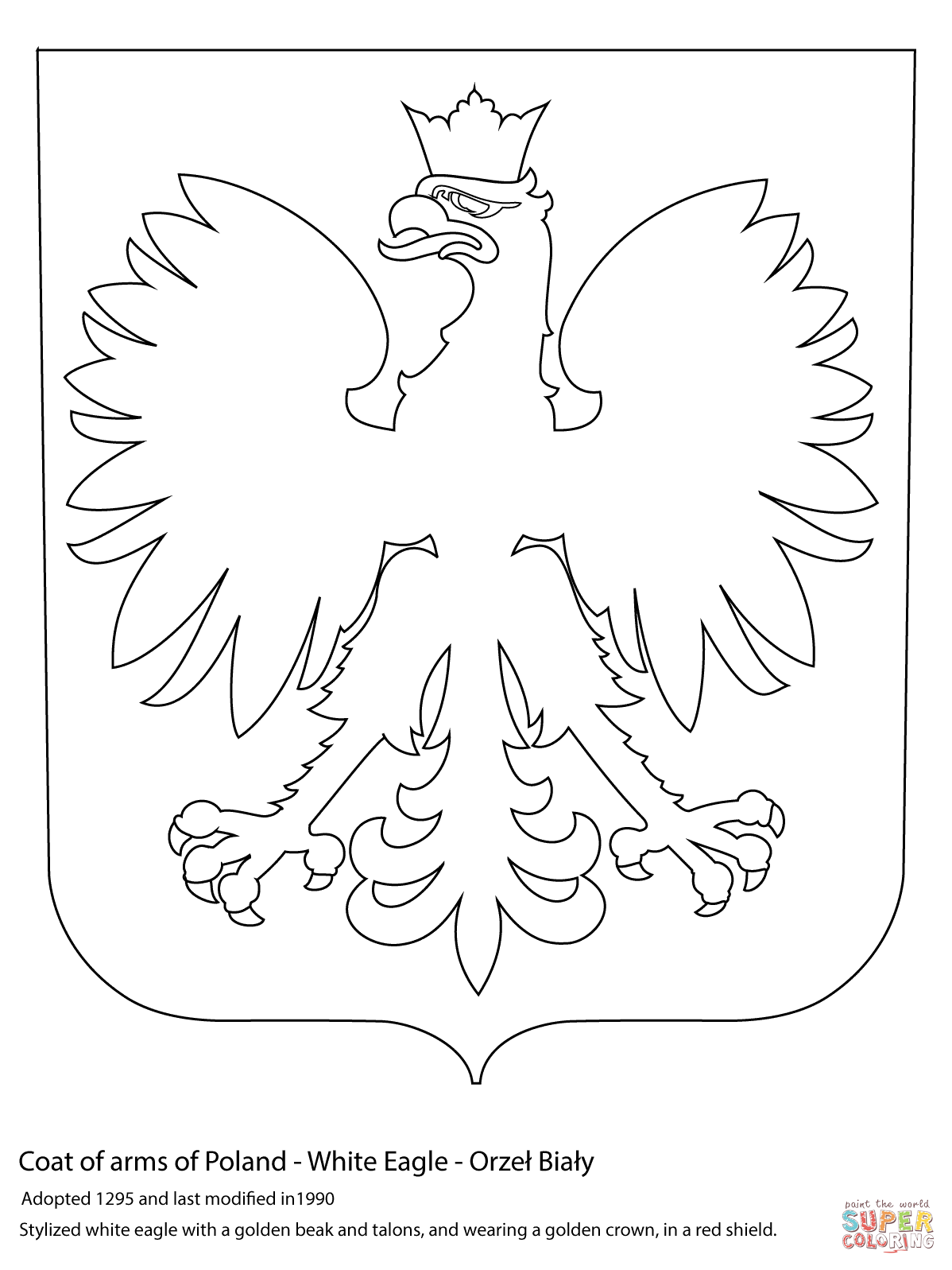 1198x1597 Coat Of Arms Poland Coloring Pages Within 0