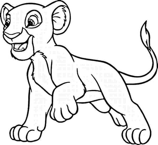 600x551 Simba Want To Play Coloring Page