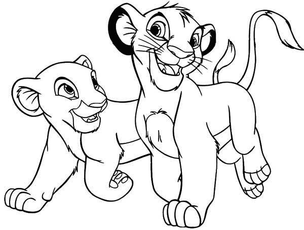 Lion King, The Lion King Simba And His Girlfriend Coloring Page 600x454 Lion King, The Lion King Simba And His Girlfriend Coloring Page