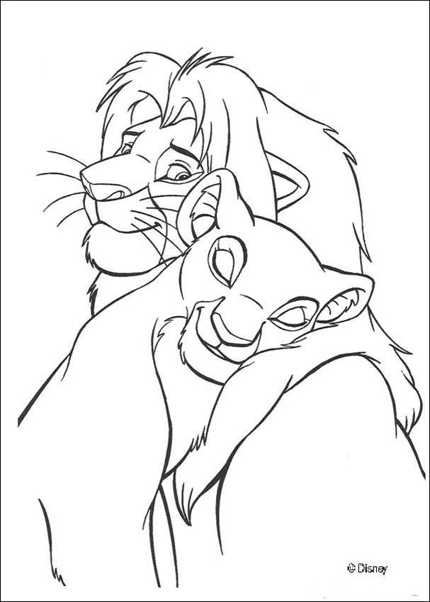 Sweet Simba And Nala Coloring Pages 607x850 Sweet Simba And Nala Coloring Pages
