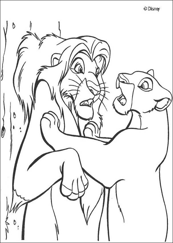 Lion King Coloring Pages Kovu Nala Finds Simba Coloring Pages 607x850 Lion King Coloring Pages Kovu Nala Finds Simba Coloring Pages