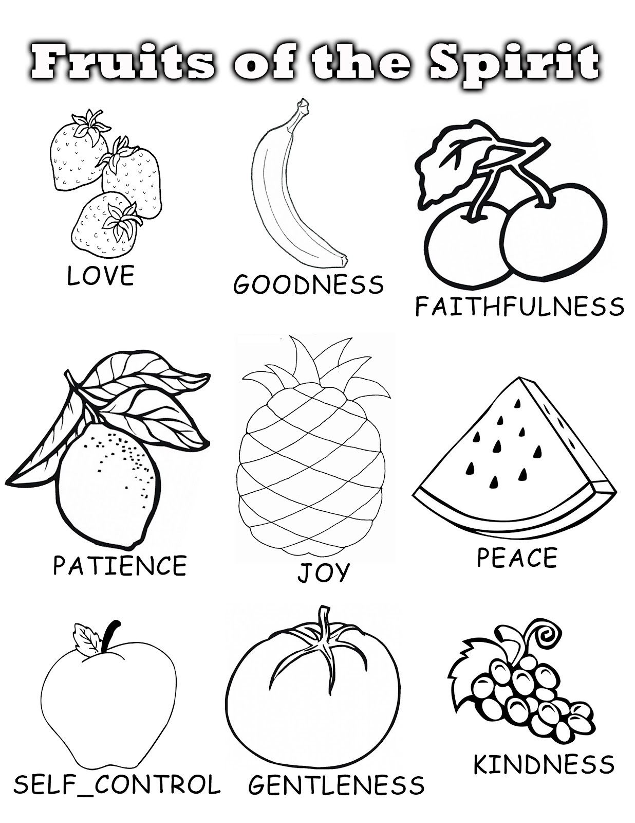Fruits Of The Spirit Fruits And Their Name Coloring Pages 1236x1600 Fruits Of The Spirit Fruits And Their Name Coloring Pages