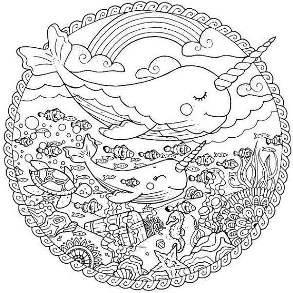 Narwhal Adult Coloring Pages Sea Life Coloring Page Whale 570x570 Narwhal Adult Coloring Pages Sea Life Coloring Page Whale