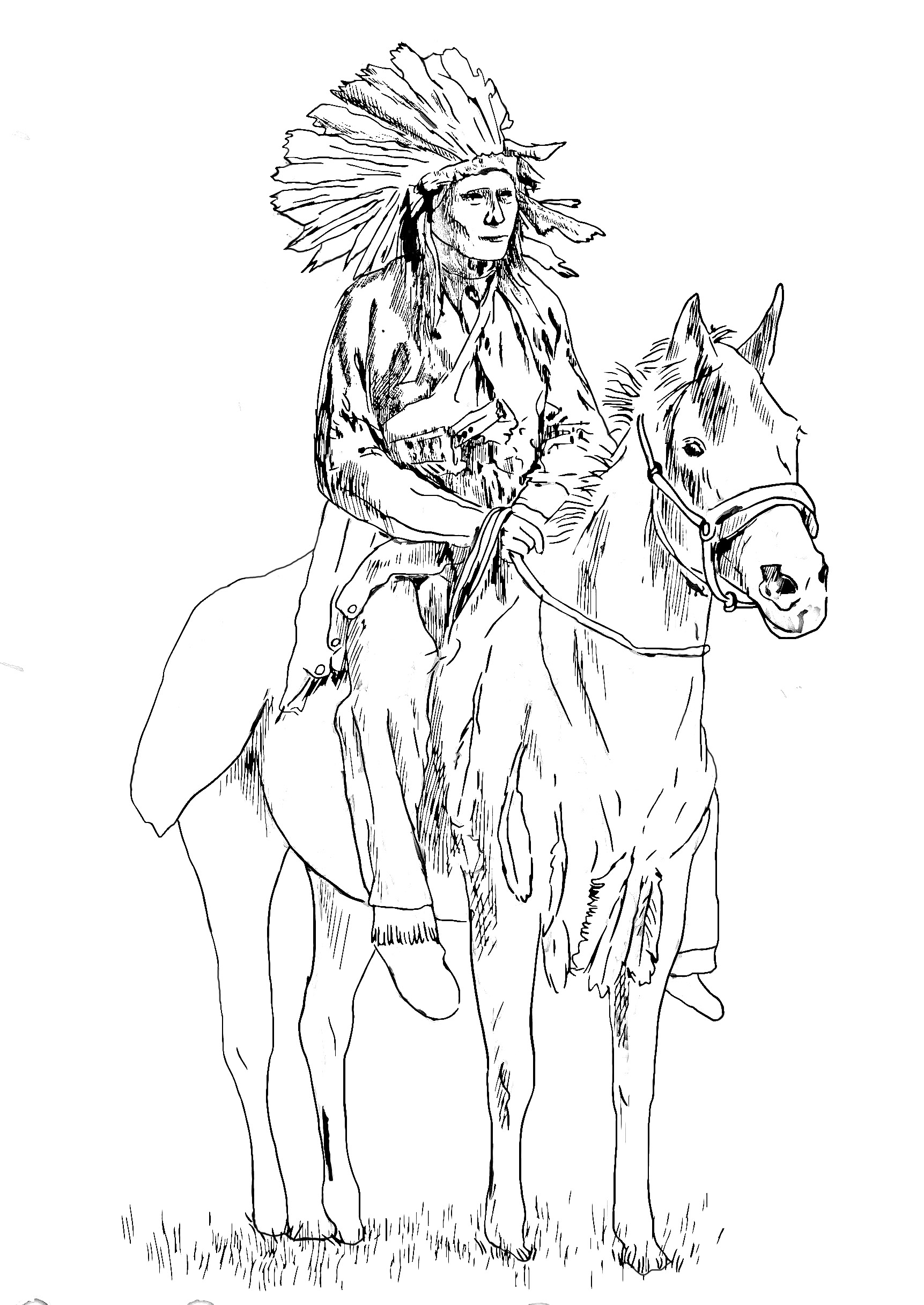 Native American On His Horse 1723x2434 Native American On His Horse