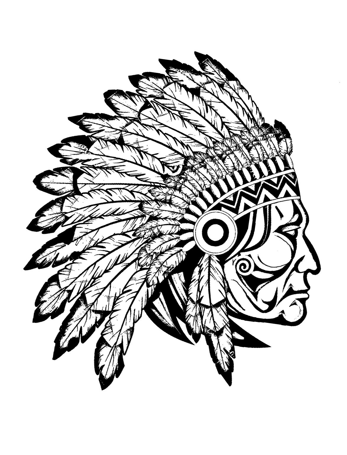 Indian Native Chief Profile 1174x1542 Indian Native Chief Profile