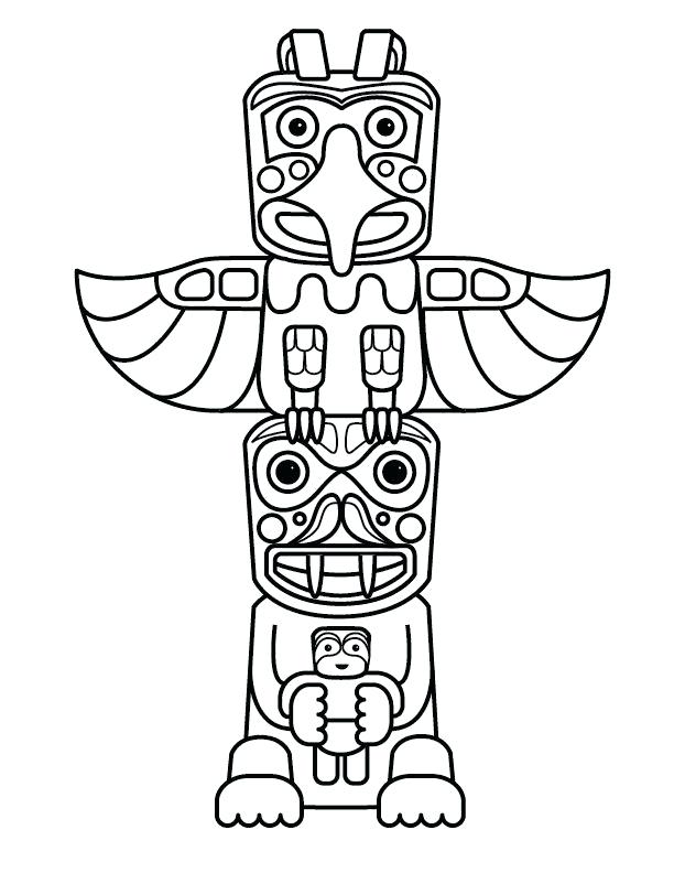 Native American Art Coloring Pages Free Printable Totem Pole 612x792 Native American Art Coloring Pages Free Printable Totem Pole