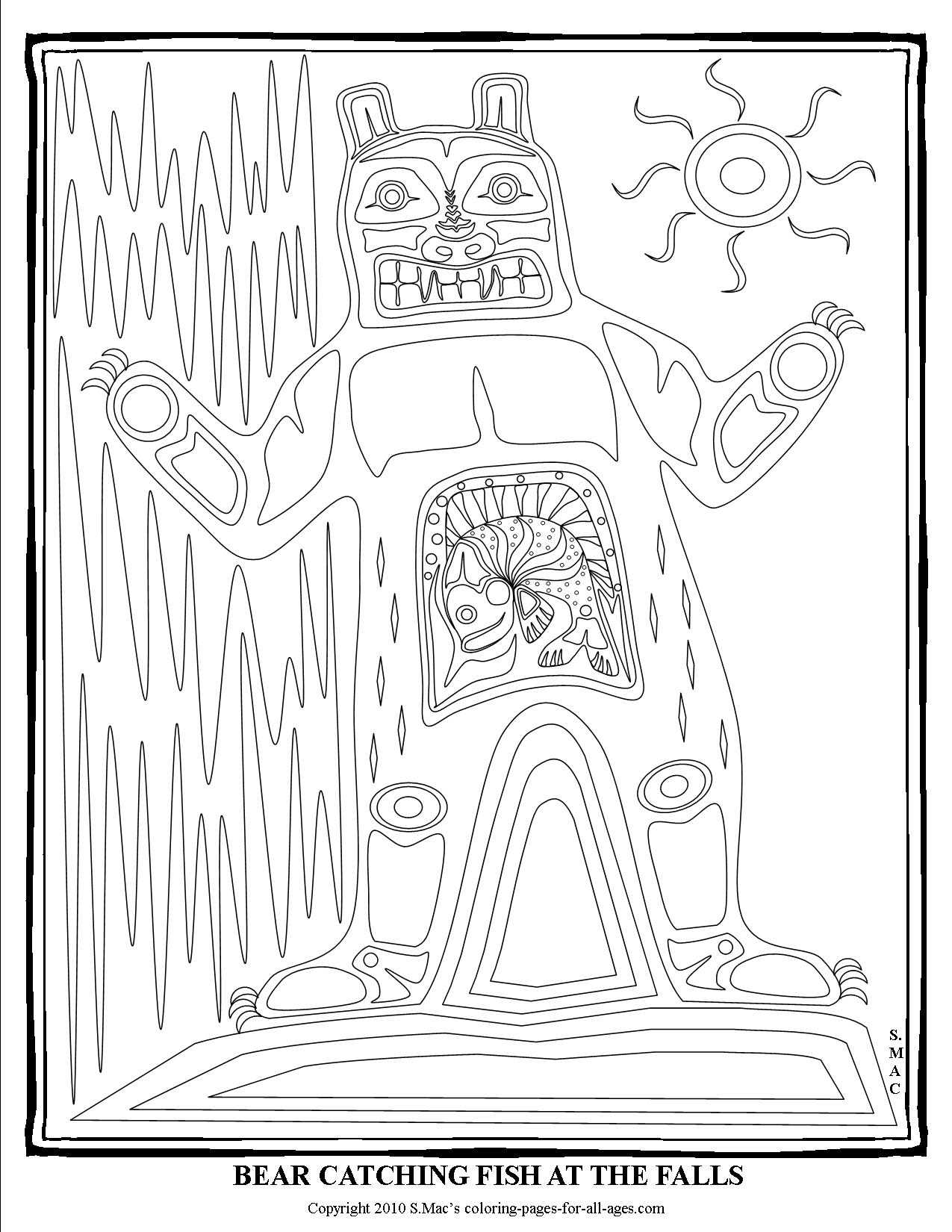 Pacific Northwest Native American Art Coloring Pages S.mac'S 1275x1650 Pacific Northwest Native American Art Coloring Pages S.mac'S
