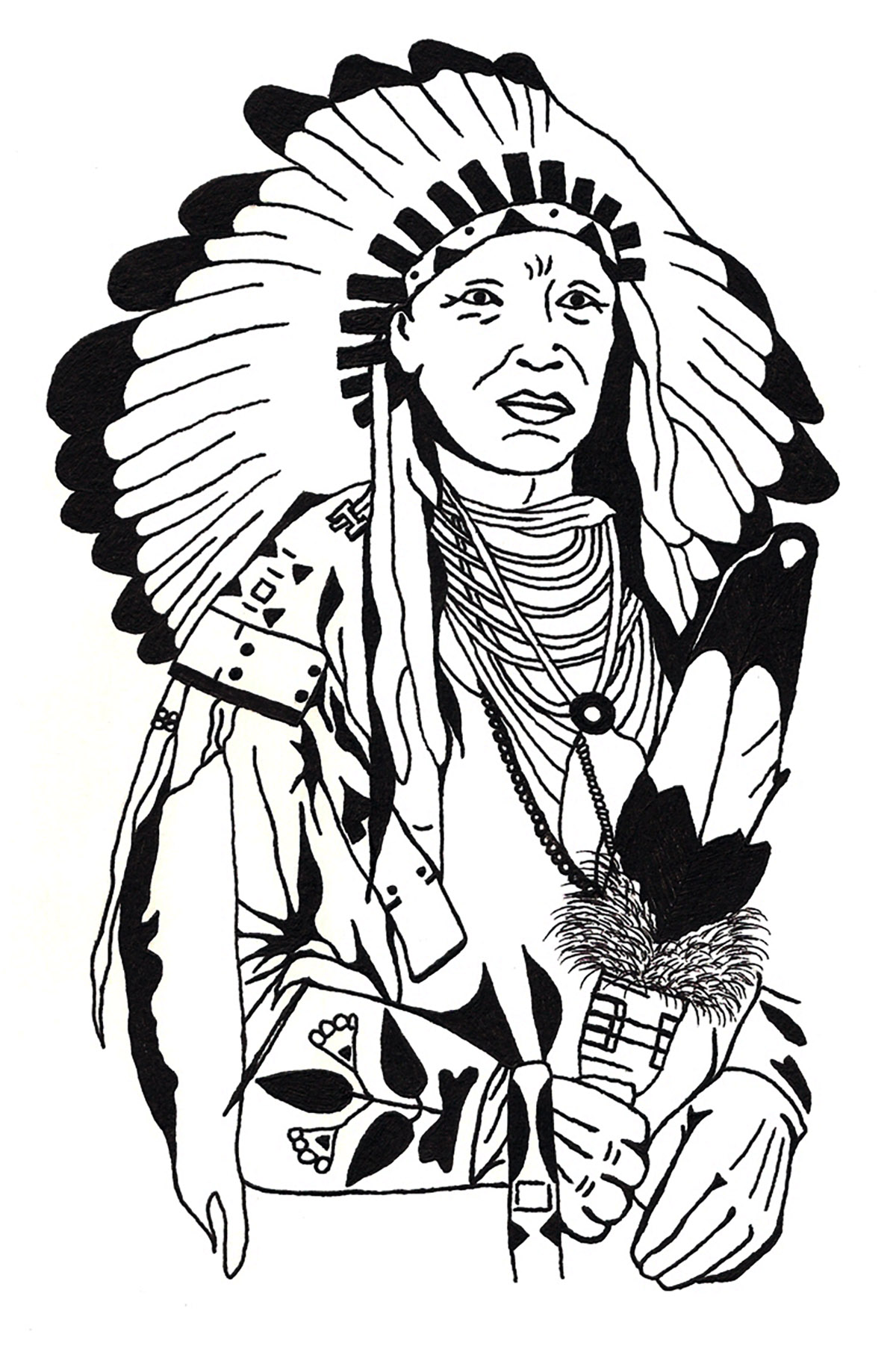 1200x1810 Drawing Native American