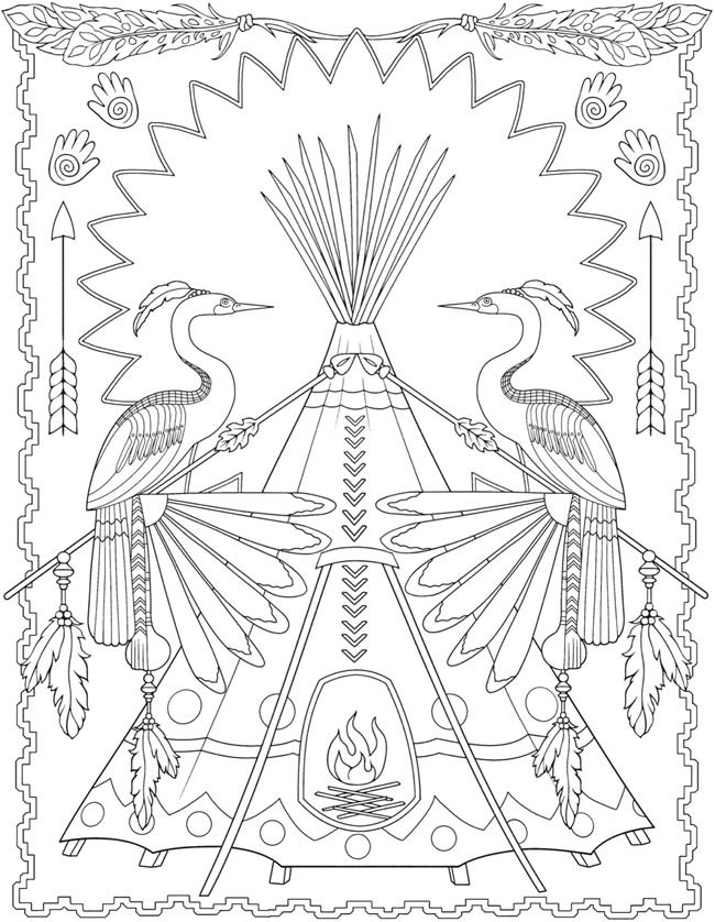 Creative Haven Native American Designs Coloring Book 650x838 Creative Haven Native American Designs Coloring Book