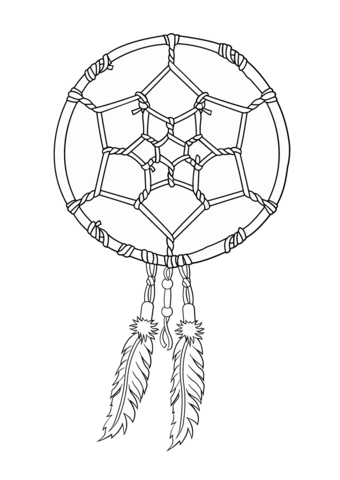 340x480 Native American Dreamcatcher Coloring Page From Native Americans