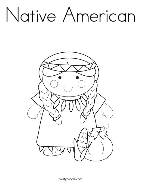 468x605 Native American Coloring Page