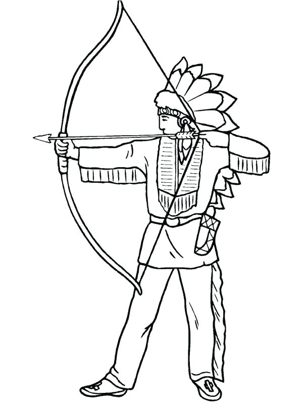 600x800 Native Coloring Pages Free Native Warrior On Native Day Cute