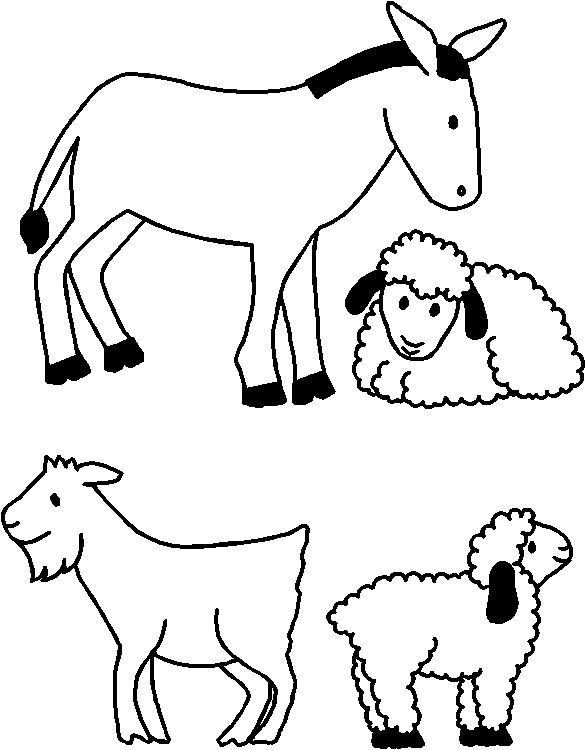 586x750 Nativity Animals Coloring Pages Nativity Animals For Paper Doll