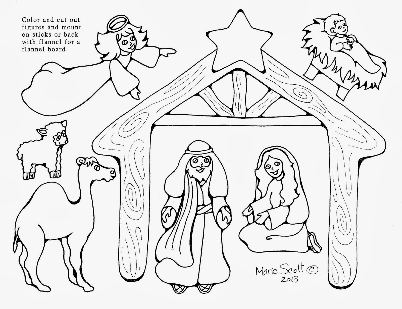 Nativity Scene Coloring Page 1600x1230 Nativity Scene Coloring Page