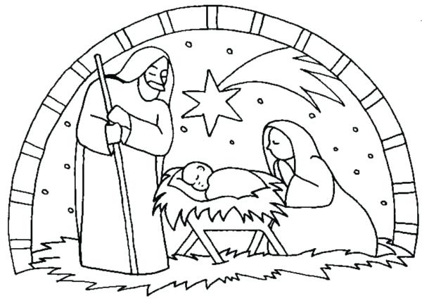 Nativity Scene Coloring Pages Printable Nativity Scene Coloring 600x430 Nativity Scene Coloring Pages Printable Nativity Scene Coloring