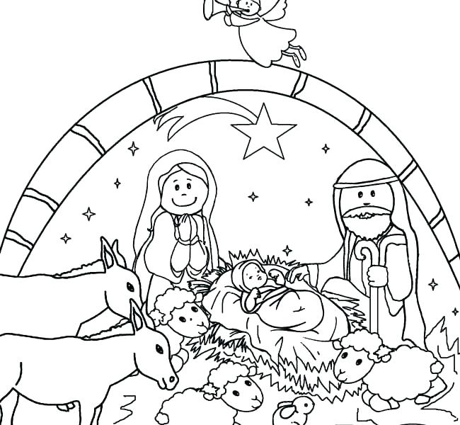650x600 Nativity Coloring Pages