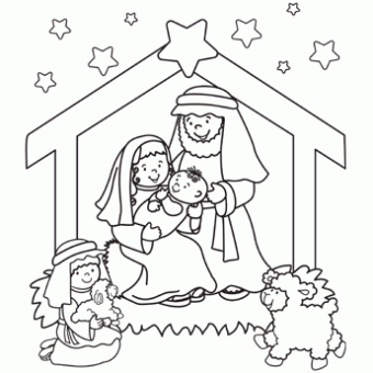 Nativity Coloring Page 340x340 Nativity Coloring Page