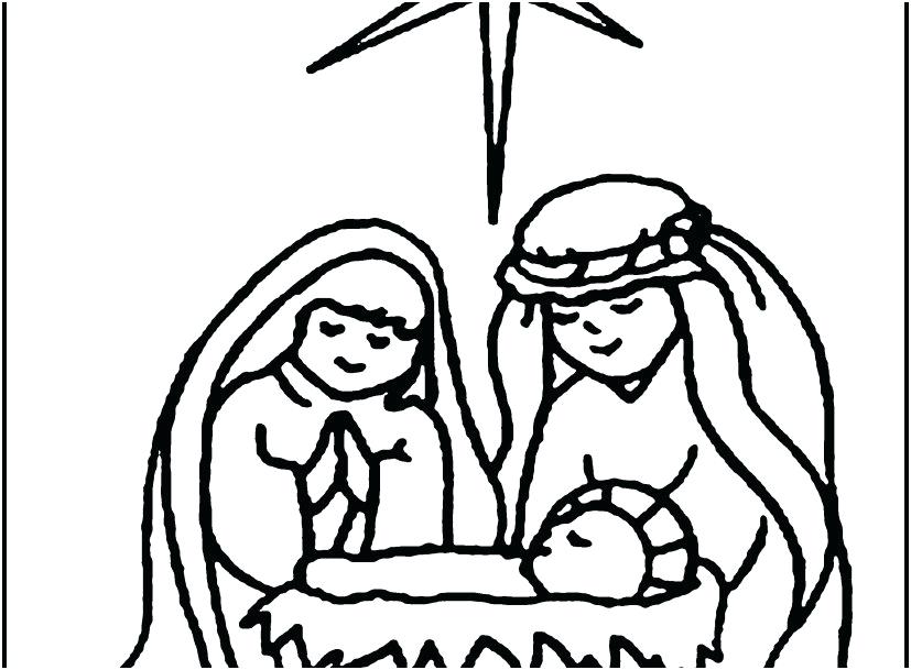827x609 Nativity Scene Coloring Pages Baby Coloring Pages Display New