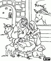 200x240 Posts Similar To Nativity Scene Coloring Pages, Nativity Scene