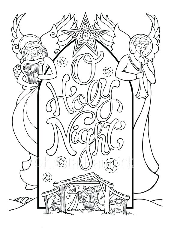 Nativity Scene Coloring Page 570x760 Nativity Scene Coloring Page