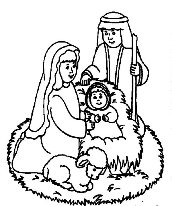 600x719 Jesus Lay In A Manger Bible Christmas Story Coloring Pages Best