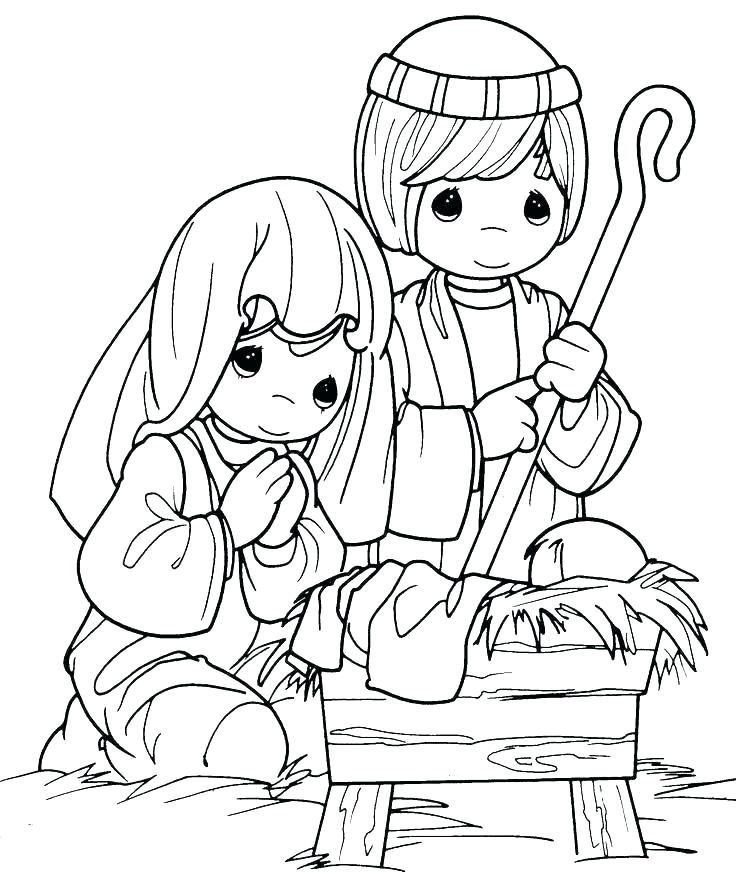 736x891 Nativity Coloring Pages