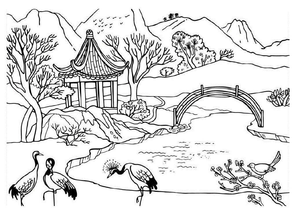 Nature Coloring Pages 1050x766 Nature Coloring Pages
