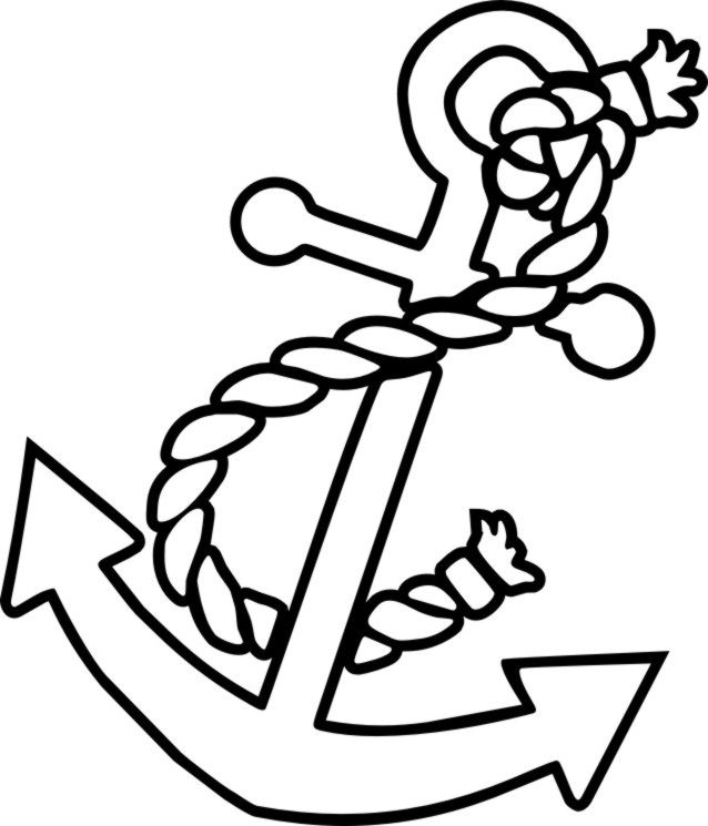 Anchor Coloring Pages Printable Stenciling, Craft 638x745 Anchor Coloring Pages Printable Stenciling, Craft