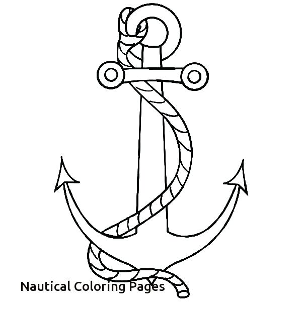 600x627 Nautical Coloring Pages Free Boat Anchor Coloring Pages