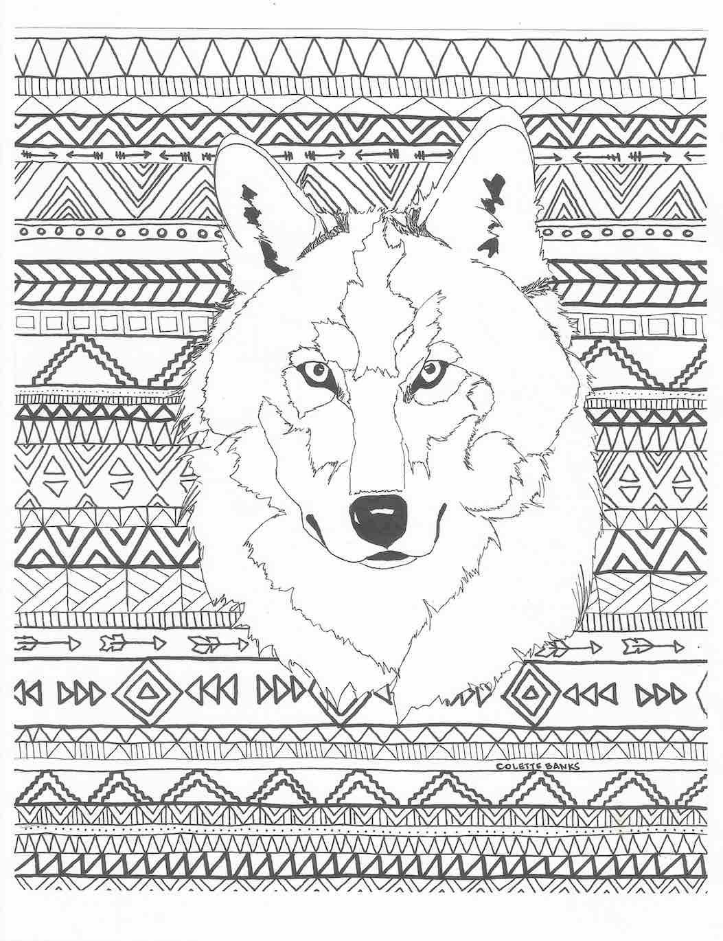 1053x1370 Astonishing Aztec Adult Printable Coloring Page Of A Navajo By