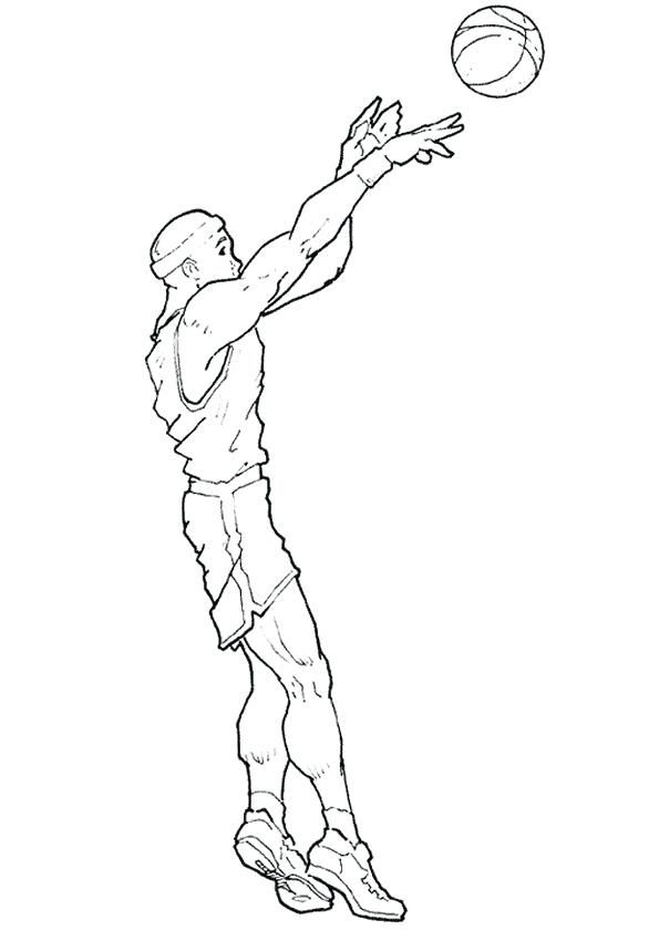 595x841 Coloring Pages Nba Coloring Pages Shooting A Nba Basketball