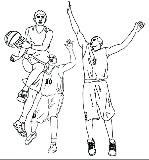 600x642 Nba Players Coloring Pages Basketball Player Coloring Page Pic
