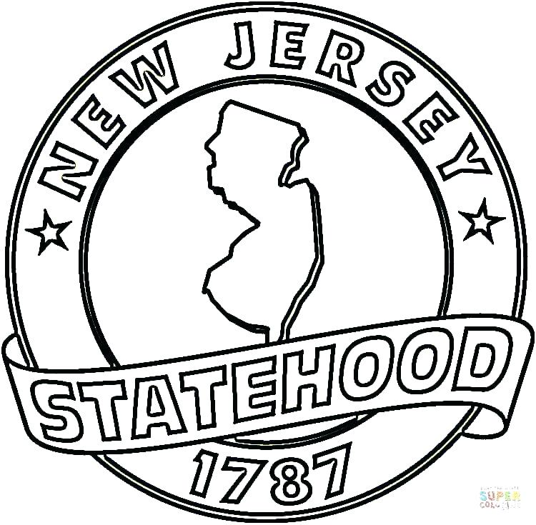 750x735 Coloring Pages Nba New Jersey State Coloring Page Free Printable