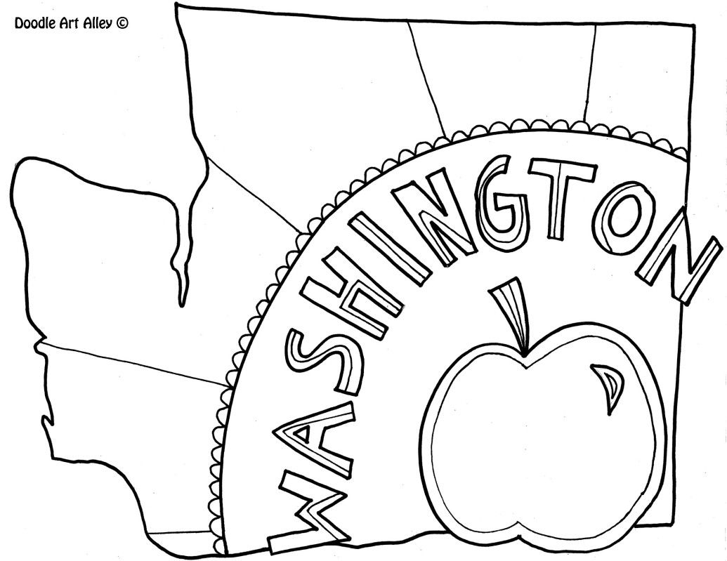 1035x799 Washington Coloring Page By Doodle Art Alley Usa Coloring Pages