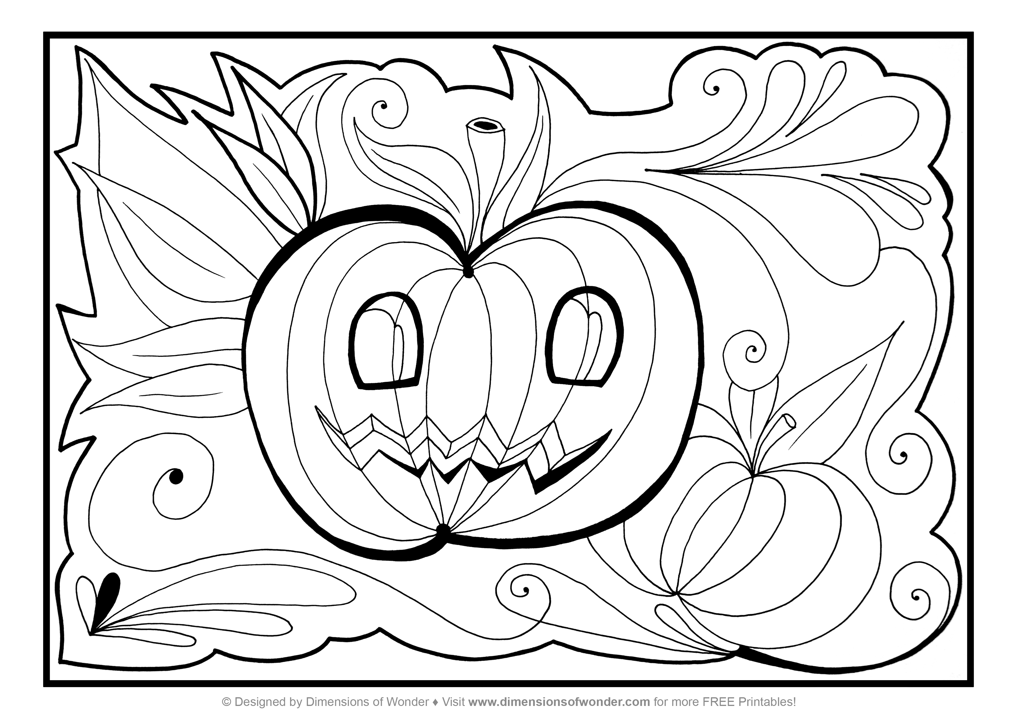 3508x2480 Neat Design Halloween Coloring Pages You Can Print