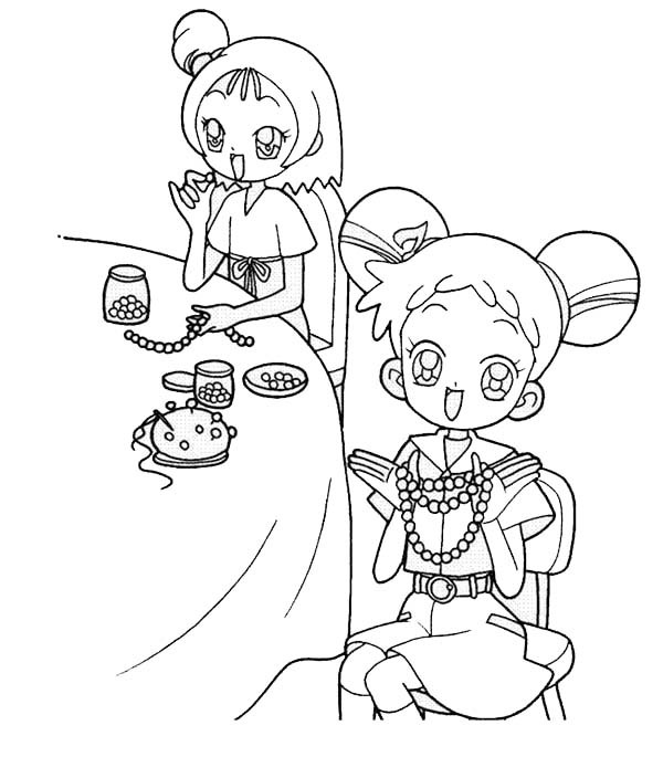 600x685 Harukaze Beautiful Necklace In Magical Doremi Coloring Pages