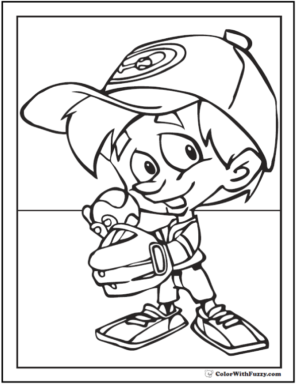 Baseball Coloring Pages Customize And Print Pdf 590x762 Baseball Coloring Pages Customize And Print Pdf