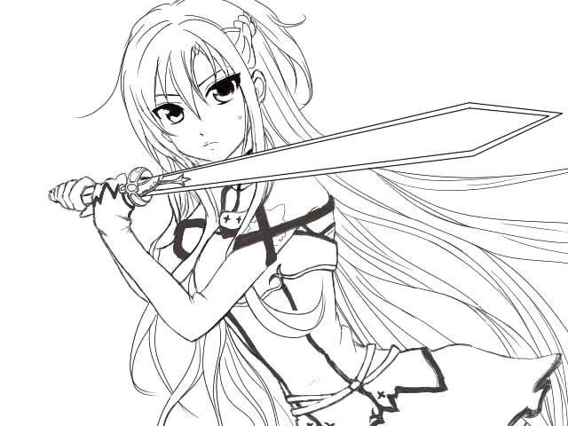 640x480 Anime Girl Coloring Pages Best Anime Coloring Pages Images