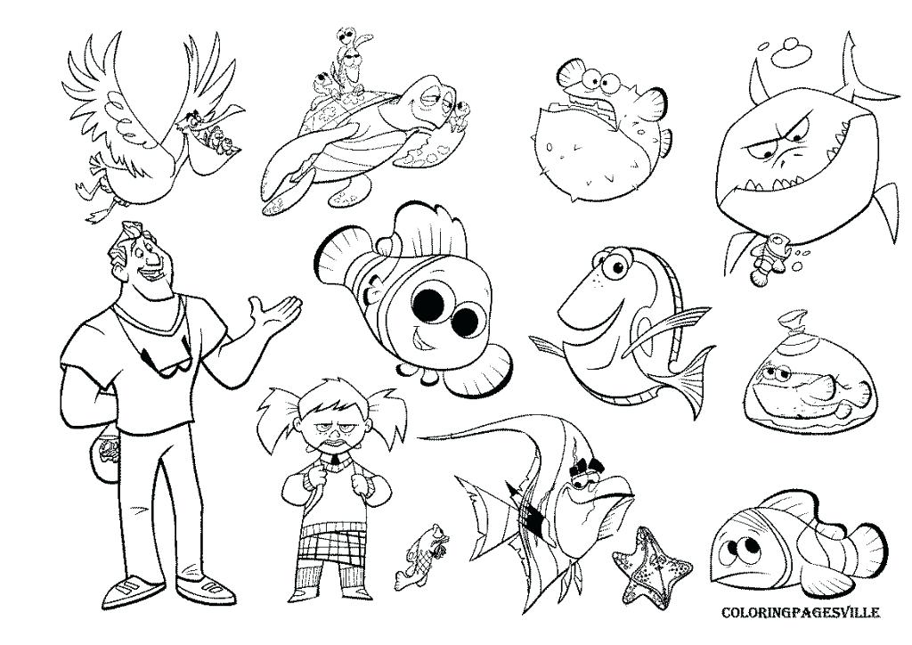 Nemo Coloring Page Finding Coloring Book Three Sharks Finding 1024x724 Nemo Coloring Page Finding Coloring Book Three Sharks Finding